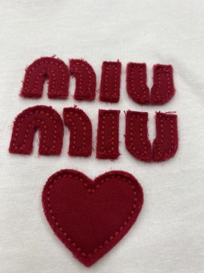  Miu Miu Cotton jersey T-shirt Women white 2024 #3309 - Image 9