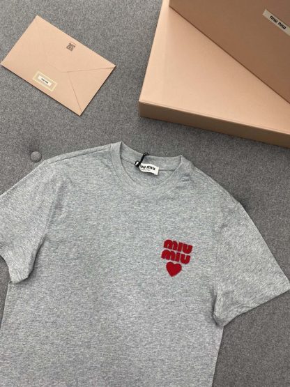  Miu Miu Cotton jersey T-shirt Women t shirt 2024 #3307 - Image 15
