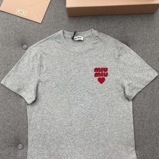 Replica Miu Miu Cotton jersey T-shirt Women t shirt 2024 #3307