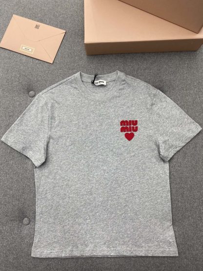 Replica Miu Miu Cotton jersey T-shirt Women t shirt 2024 #3307