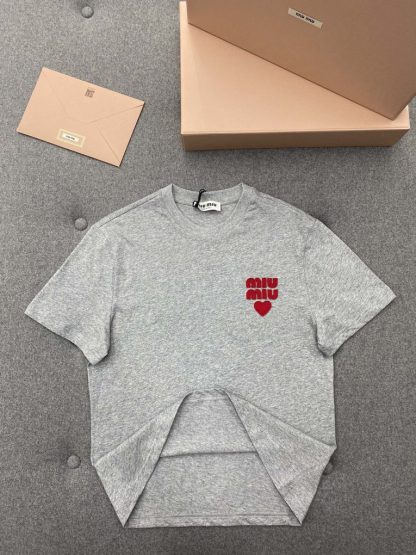  Miu Miu Cotton jersey T-shirt Women t shirt 2024 #3307 - Image 16
