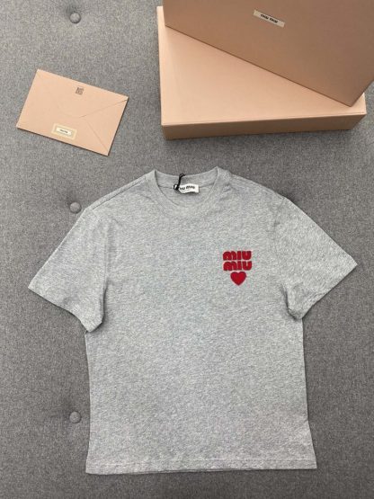  Miu Miu Cotton jersey T-shirt Women t shirt 2024 #3307 - Image 17