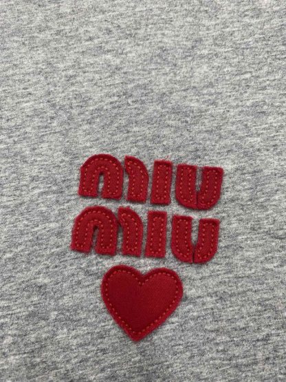  Miu Miu Cotton jersey T-shirt Women t shirt 2024 #3307 - Image 8