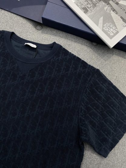 Dior Oblique Relaxed-Fit T-Shirt Black Terry Cotton Jacquard #3294 - Image 10