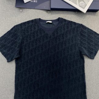 Replica Dior Oblique Relaxed-Fit T-Shirt Black Terry Cotton Jacquard #3294