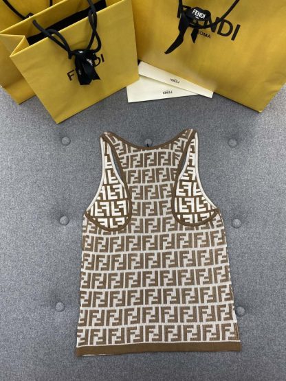  Fendi Brown FF cotton top Women Vest 2024 #3303 - Image 15