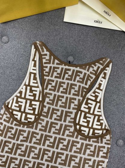  Fendi Brown FF cotton top Women Vest 2024 #3303 - Image 12