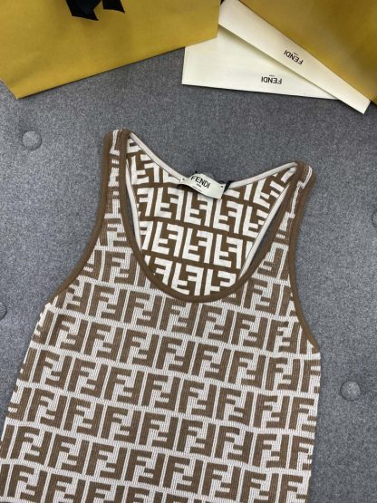 Fendi Brown FF cotton top Women Vest 2024 #3303 - Image 18
