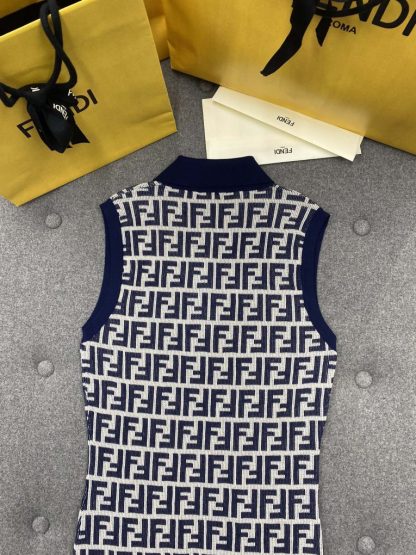  Fendi Navy blue FF cotton dress Women 2024 #3302 - Image 17
