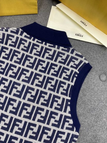  Fendi Navy blue FF cotton dress Women 2024 #3302 - Image 5
