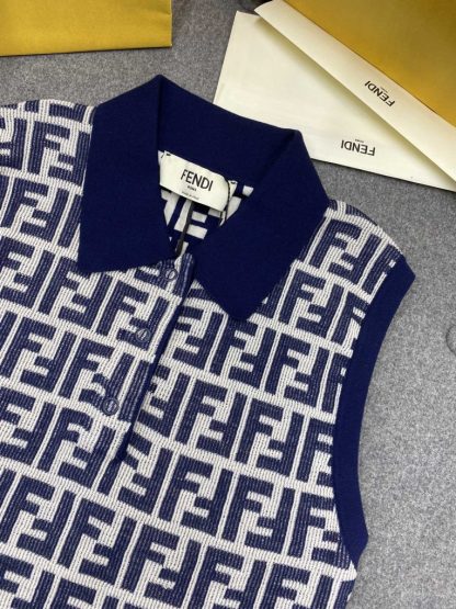  Fendi Navy blue FF cotton dress Women 2024 #3302 - Image 6