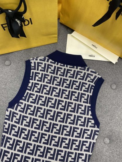  Fendi Navy blue FF cotton dress Women 2024 #3302 - Image 3