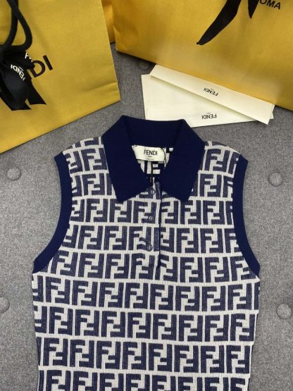  Fendi Navy blue FF cotton dress Women 2024 #3302 - Image 8