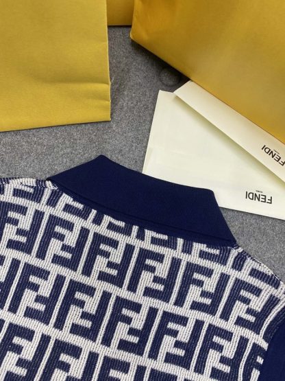  Fendi Navy blue FF cotton dress Women 2024 #3302 - Image 10