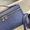  Loro Piana Extra Pocket L19 Bag Ostrich Leather Sliver Hardware #3025 - Image 3
