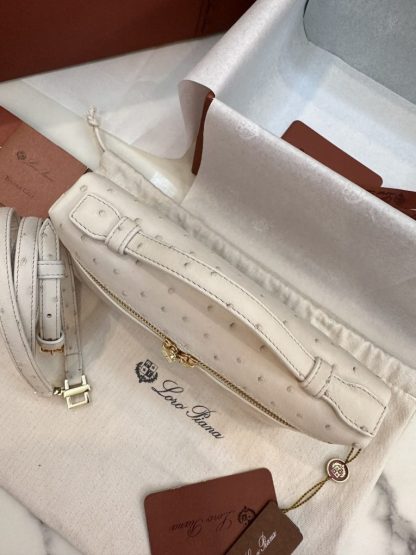  Loro Piana Extra Pocket L19 Bag Ostrich Leather Golden Hardware #3022 - Image 5