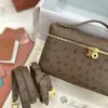  Loro Piana Extra Pocket L19 Bag Ostrich Leather Golden Hardware #3032 - Image 7