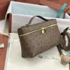  Loro Piana Extra Pocket L19 Bag Ostrich Leather Golden Hardware #3032 - Image 3