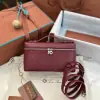  Loro Piana Extra Pocket L19 Bag Ostrich Leather Sliver Hardware #3027 - Image 9