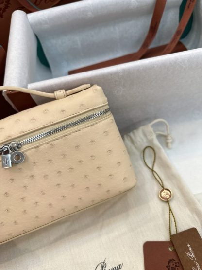  Loro Piana Extra Pocket L19 Bag Ostrich Leather Sliver Hardware #3021 - Image 9
