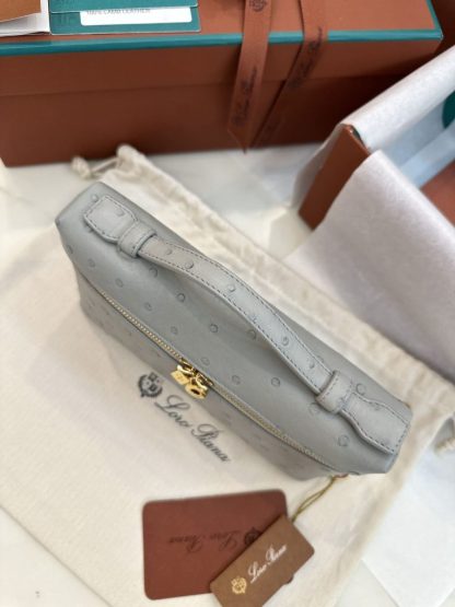  Loro Piana Extra Pocket L19 Bag Ostrich Leather Golden Hardware #3030 - Image 5