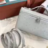  Loro Piana Extra Pocket L19 Bag Ostrich Leather Sliver Hardware #3029 - Image 3
