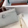  Loro Piana Extra Pocket L19 Bag Ostrich Leather Sliver Hardware #3029 - Image 8