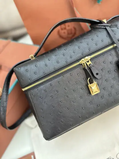 Loro Piana Extra Bag L27 Ostrich Leather #3080 - Image 9