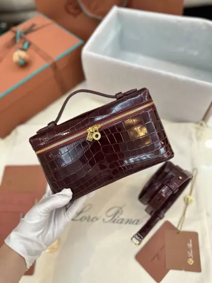  Loro Piana Extra Pocket L19 Alligator Leather Bag #3051 - Image 2