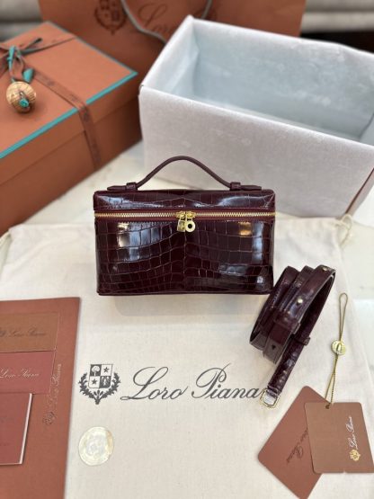 Replica Loro Piana Extra Pocket L19 Alligator Leather Bag #3051