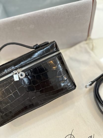  Loro Piana Extra Pocket L19 Alligator Leather Bag Sliver #3053 - Image 6