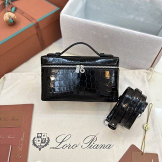 Replica Loro Piana Extra Pocket L19 Alligator Leather Bag Sliver #3053