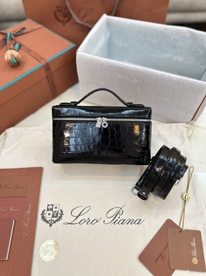Replica Loro Piana Extra Pocket L19 Alligator Leather Bag Sliver #3053