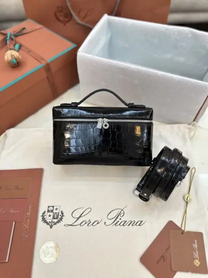 Replica Loro Piana Extra Pocket L19 Alligator Leather Bag Sliver #3053