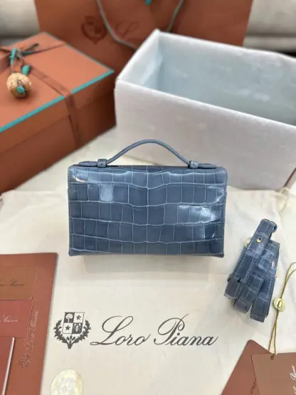  Loro Piana Extra Pocket L19 Alligator Leather Bag #3054 - Image 3