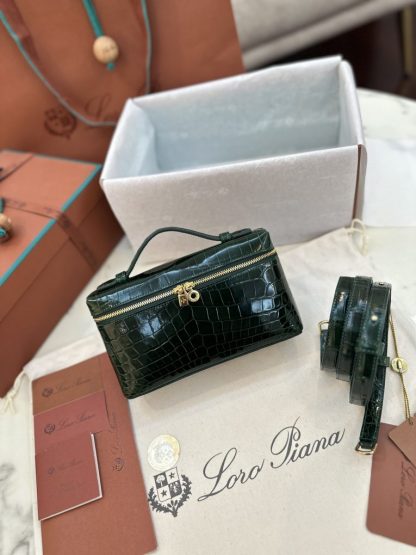  Loro Piana Extra Pocket L19 Alligator Leather Bag #3057 - Image 8