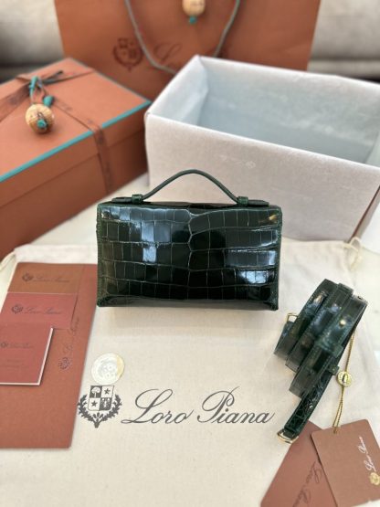  Loro Piana Extra Pocket L19 Alligator Leather Bag #3057 - Image 3