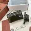  Loro Piana Extra Pocket L19 Alligator Leather Bag Sliver #3056 - Image 7