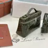  Loro Piana Extra Pocket L19 Alligator Leather Bag Sliver #3056 - Image 5