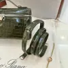  Loro Piana Extra Pocket L19 Alligator Leather Bag Sliver #3056 - Image 9