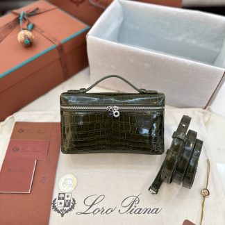 Replica Loro Piana Extra Pocket L19 Alligator Leather Bag Sliver #3056