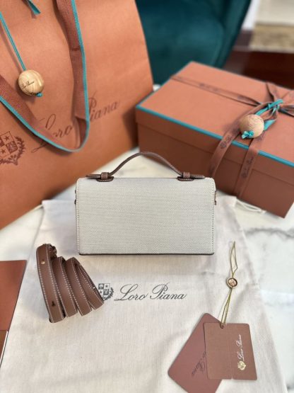  Loro Piana Extra Poket L19 Cotton & Leather Bags #3002 - Image 6
