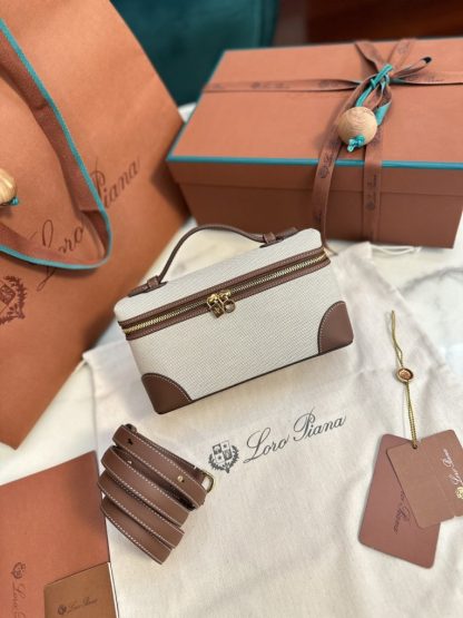  Loro Piana Extra Poket L19 Cotton & Leather Bags #3002 - Image 5
