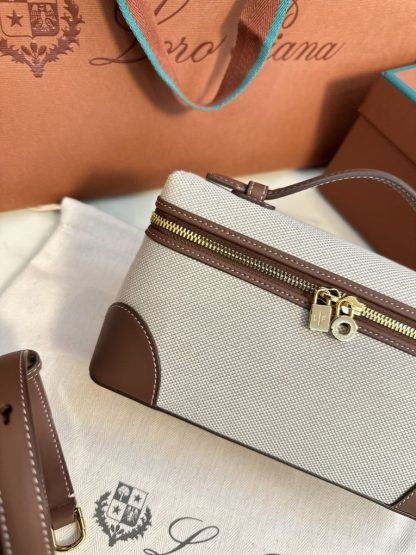  Loro Piana Extra Poket L19 Cotton & Leather Bags #3002 - Image 4
