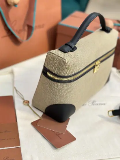  Loro Piana Extra Poket L27 Cotton & Leather Bags #3001 - Image 5