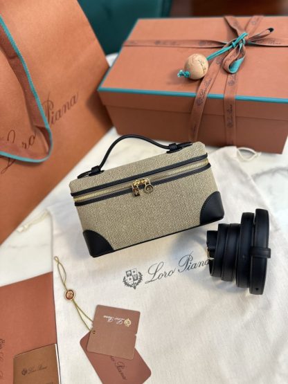  Loro Piana Extra Poket L19 Cotton & Leather Bags #3003 - Image 3