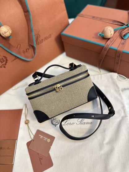  Loro Piana Extra Poket L19 Cotton & Leather Bags #3003 - Image 4