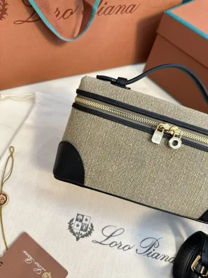  Loro Piana Extra Poket L19 Cotton & Leather Bags #3003 - Image 6