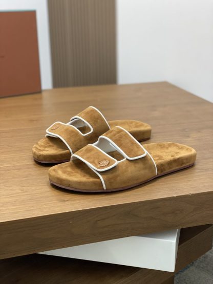  Loro Piana Men's Sandal Slippers Calfskin Suede #3210 - Image 3