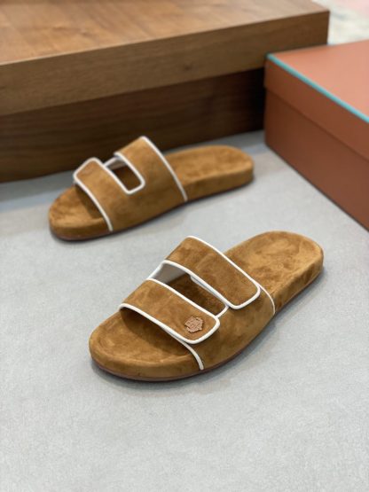  Loro Piana Men's Sandal Slippers Calfskin Suede #3210 - Image 7
